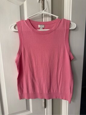 J. Crew Bright Pink Sleeveless Crewneck Knit Tank